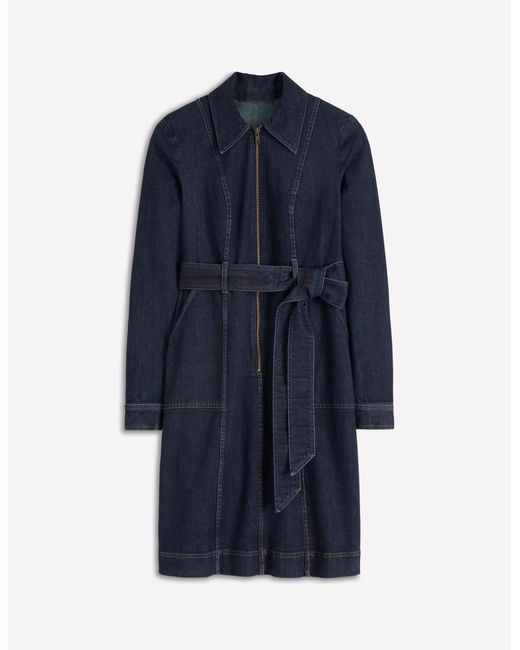 Boden Blue Zip Denim Short Dress