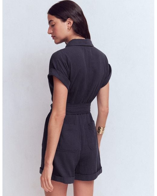 Boden Blue Kay Double Cloth Playsuit