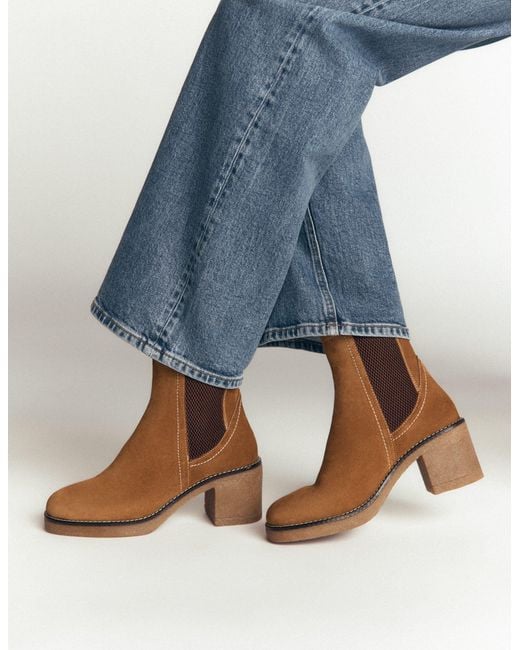 Boden Brown Heeled Crepe Chelsea Boots