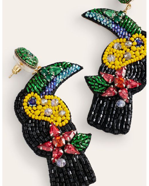 Boucles d'oreilles avec motif en perles Boden en coloris Black