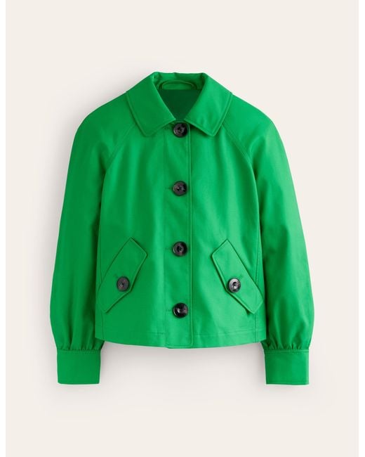 Boden Green Cropped Trench Jacket