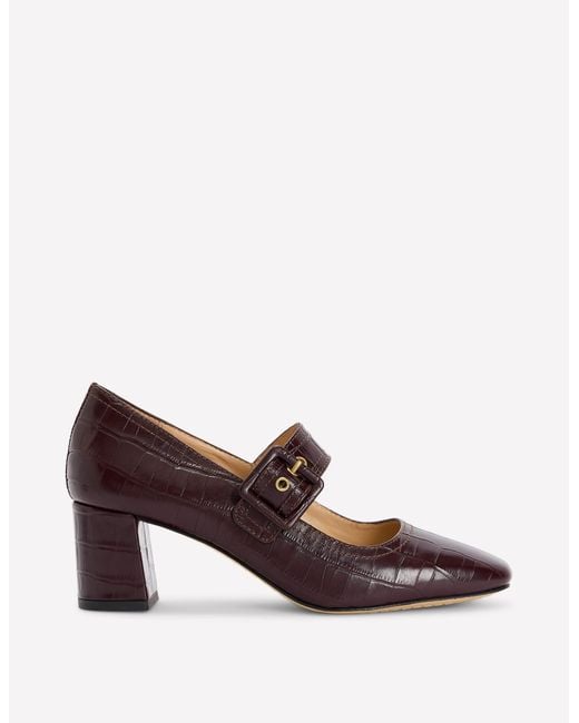 Boden Brown Buckle Strap Block Heels