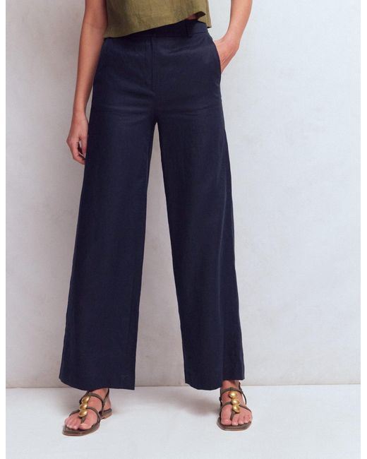 Boden Blue Belgravia Linen Trousers