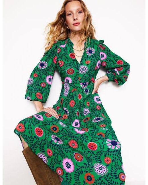 Boden Zoe Trim Detail Midi Dress in Green Lyst UK