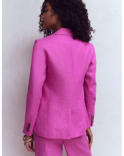 Boden Pink Stamford Linen Blazer