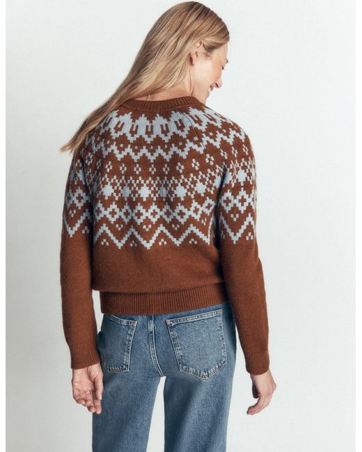 Boden Natural Mae Fair Isle Cardigan