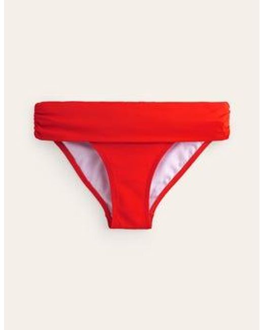 Boden Red Levanzo Fold Bikini Bottoms