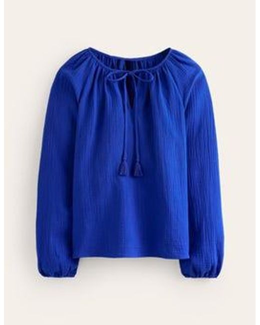 Boden Blue Serena Double Cloth Blouse