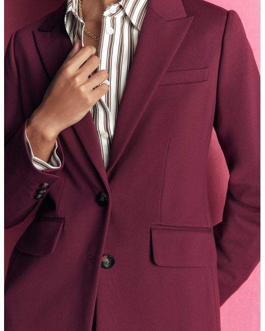 Boden Red Stamford Ponte Blazer