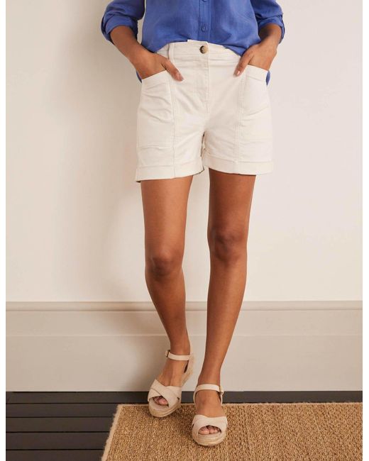 Boden Cotton Abingdon Shorts Ecru in 