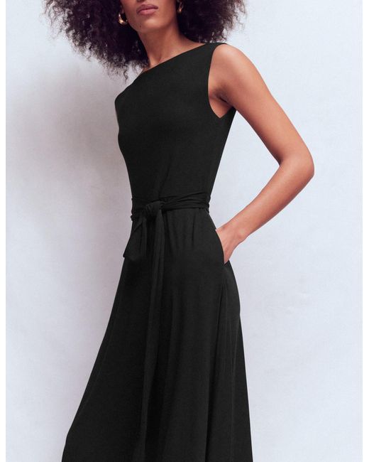 Boden Tamsin Jersey Midi Dress in Black | Lyst