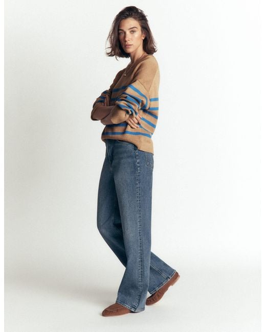 Boden Blue Lucy Relaxed Cotton Jumper