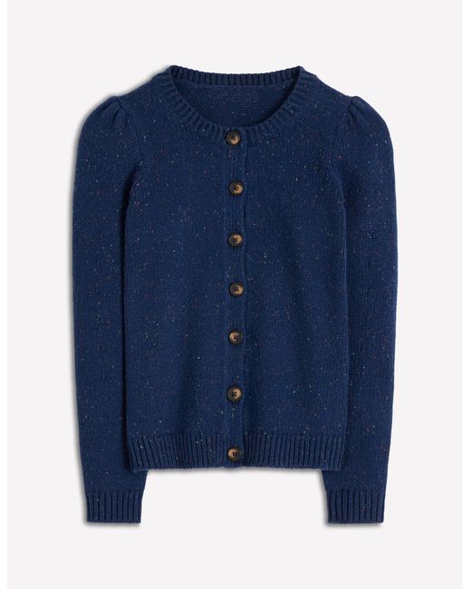 Boden Blue Davina Puff Sleeve Cardigan- Nep