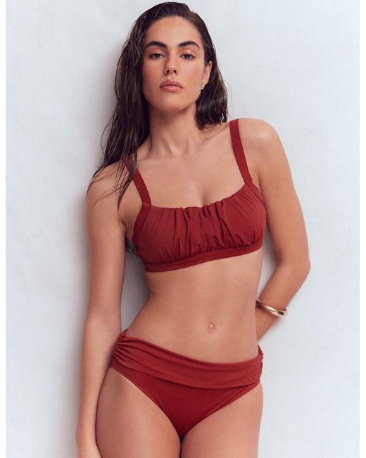 Boden Red Classic Fold Bikini Bottoms