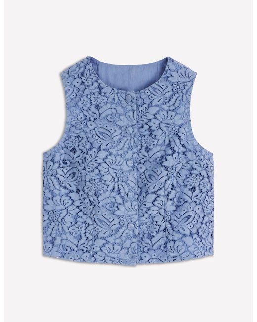 Boden Blue Andrea Lace Shell Top