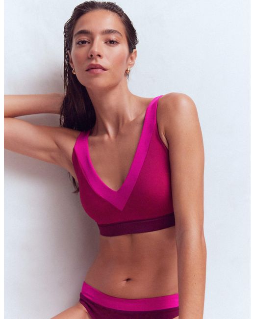 Boden Pink Campania Cross-Back Bikini Top