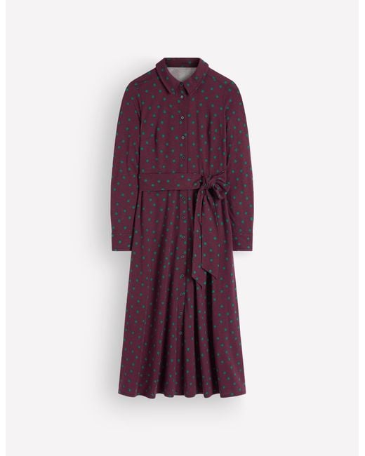 Boden Purple Marcia Jersey Shirt Dress
