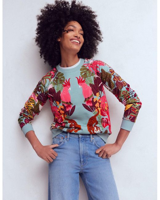 Boden Blue Emi Printed Sweatshirt