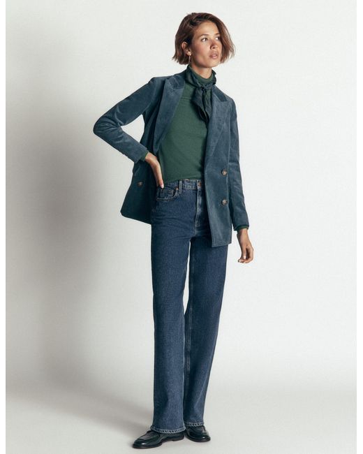 Boden Blue Double Breasted Blazer