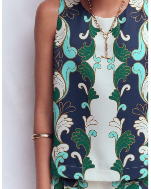 Boden White Relaxed Sleeveless Shell Top