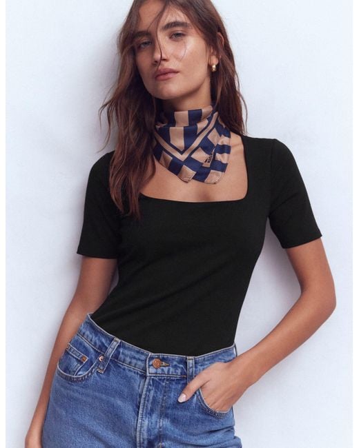Boden Black Brooke Double Layer T-Shirt