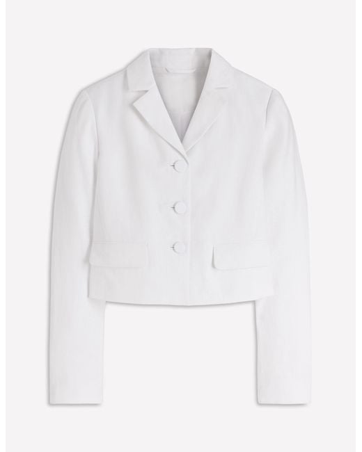 Boden White Dartmouth Linen Blazer