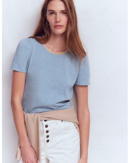 Boden Blue Metallic Trim T-Shirt