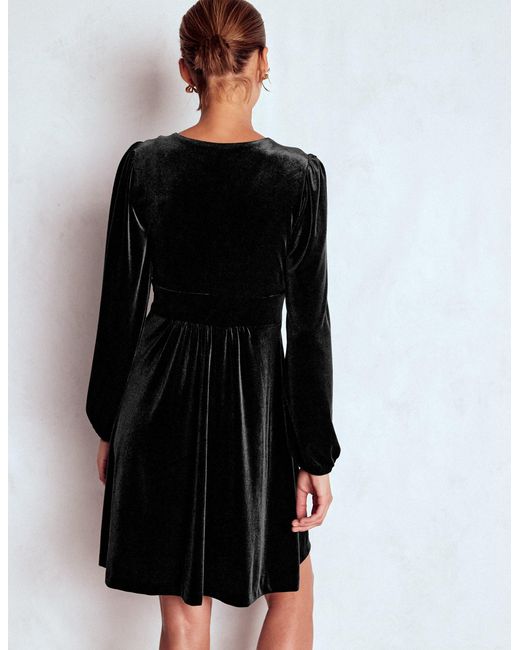 Boden Black Jocelyn Short Velvet Dress