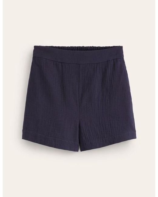 Boden Blue Double Cloth Shorts