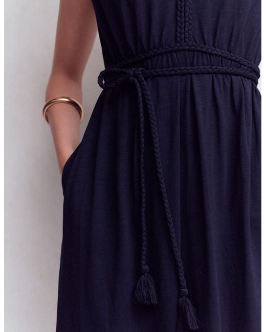 Boden Blue Heidi Ruched Rope Jersey Dress