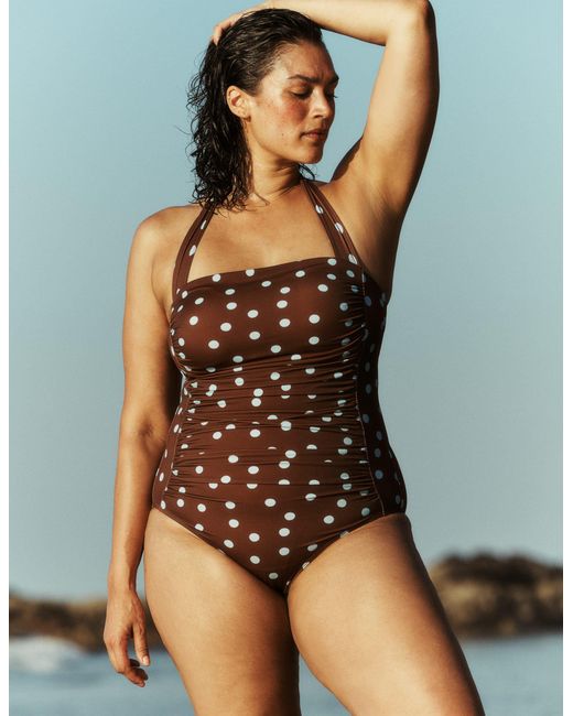 Boden Purple Kythira Ruched Swimsuit