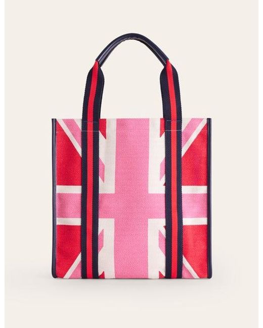 Boden Pink Canvas Tote Bag