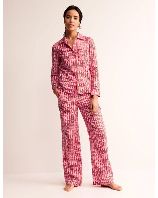 Bas de pyjama en satinette de coton Boden en coloris Pink