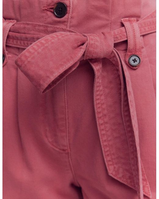 Boden White Paperbag Linen Belted Shorts