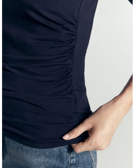 Boden Blue Gathered Detail Long Sleeve