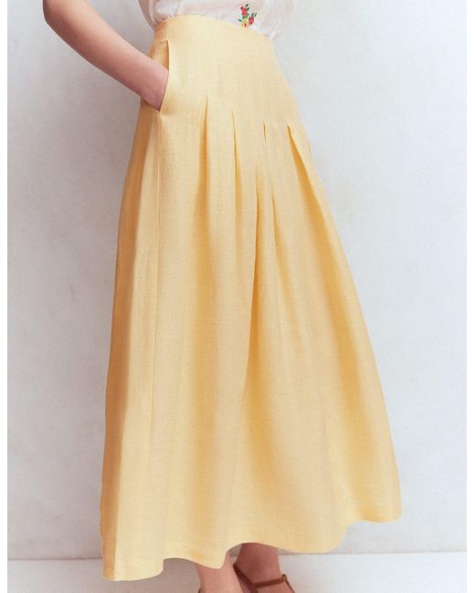 Boden White Valentina Linen Skirt