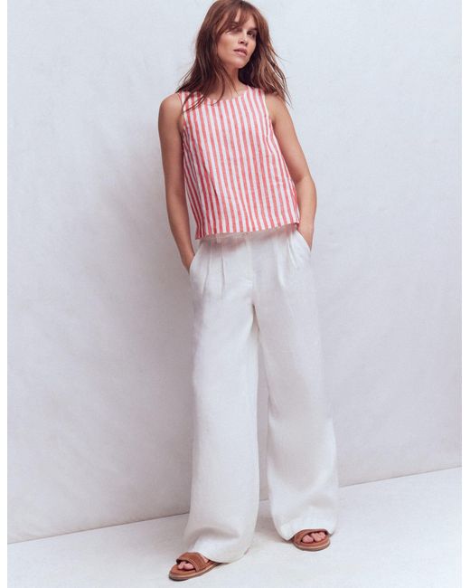 Boden Red Sofia Linen Top