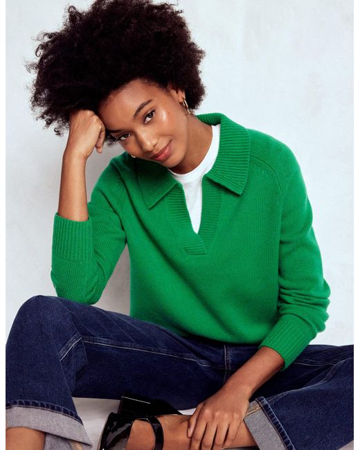 Boden Green Marion Merino Henley Jumper