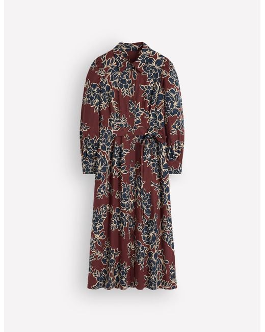 Boden White Maeve Cotton Midi Shirt Dress