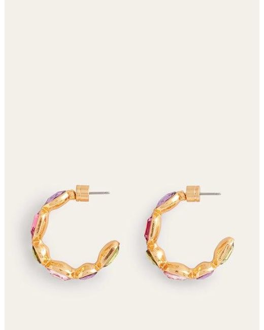 Boden Metallic Jewelled Hoop Earrings
