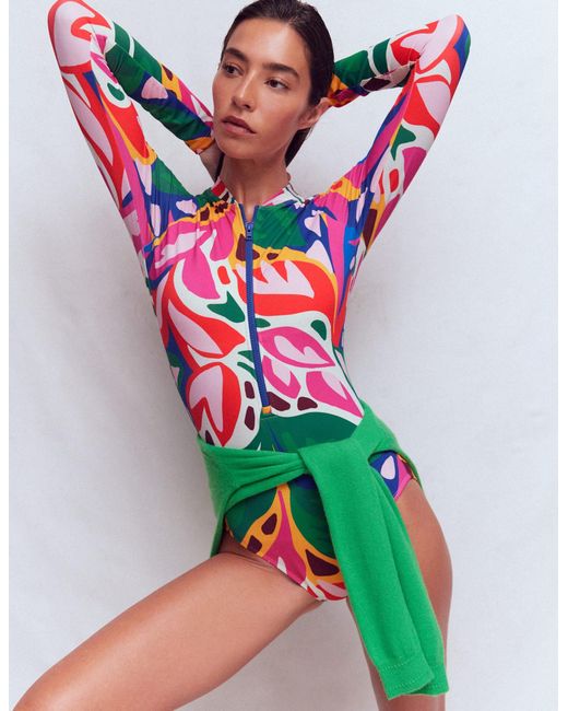 Boden Multicolor Rash Guard Swimsuit