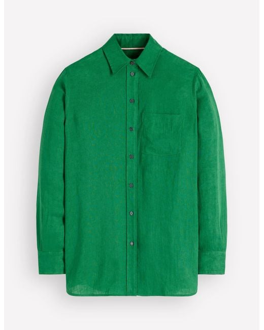 Boden Green Sadie Relaxed Linen Shirt