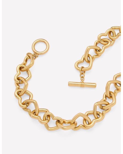 Boden Metallic Chunky Heart Chain Necklace