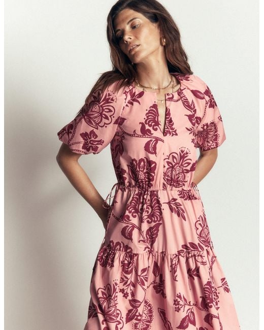 Boden Red Draw Waist Fashion Dress