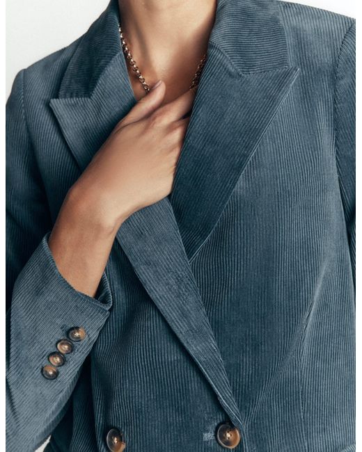 Boden Blue Double Breasted Blazer