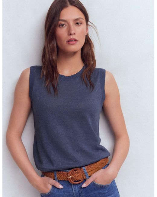 Boden Blue Agnes Linen Tank