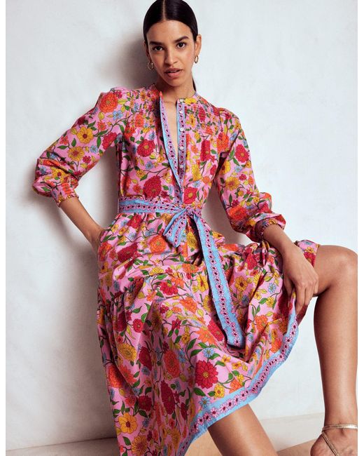 Boden Multicolor Cecily Cotton Midi Dress