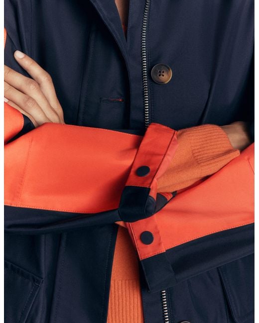 Boden Blue Colour Block Raincoat
