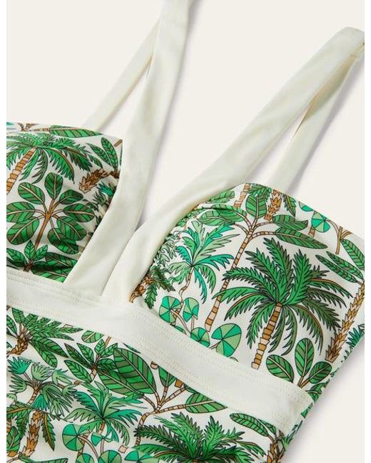 Boden Corsica V-neck Tankini Top Ivory, Palm Forest in Green | Lyst