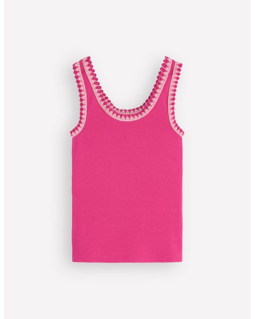 Boden Red Maddie Trim Detail Vest Top